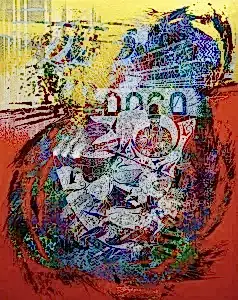 ENGİN KORKMAZ tarafından 2016 yılında 120x90 cm ölçülerinde Tuval üzeri akrilik boya tekniği ile yapılmıştır.