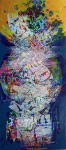 ENGİN KORKMAZ tarafından 2016 yılında 64x27 cm ölçülerinde Tuval üzeri akrilik boya tekniği ile yapılmıştır.