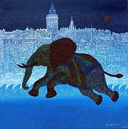 MURAT ÖZDOĞRU tarafından 2025 yılında 60x60 cm ölçülerinde Tuval üzeri akrilik boya tekniği ile yapılmıştır.