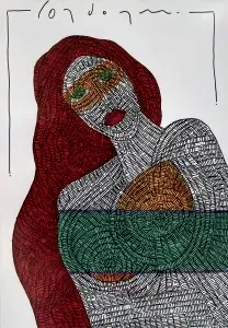 MURAT ÖZDOĞRU tarafından 2024 yılında 50x35 cm ölçülerinde Kağıt üzeri akrilik boya tekniği ile yapılmıştır.