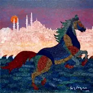 MURAT ÖZDOĞRU tarafından 2025 yılında 60x60 cm ölçülerinde Tuval üzeri akrilik boya tekniği ile yapılmıştır.