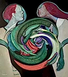 NECMETTİN ÖZLÜ tarafından 2020 yılında 110x98 cm ölçülerinde Tuval üzeri akrilik boya tekniği ile yapılmıştır.