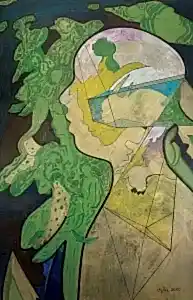 NECMETTİN ÖZLÜ tarafından 2020 yılında 57x37 cm ölçülerinde Tuval üzeri akrilik boya tekniği ile yapılmıştır.