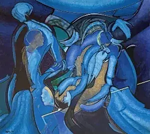 NECMETTİN ÖZLÜ tarafından 2020 yılında 65x70 cm ölçülerinde Tuval üzeri akrilik boya tekniği ile yapılmıştır.