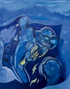 NECMETTİN ÖZLÜ tarafından 2020 yılında 100x80 cm ölçülerinde Tuval üzeri akrilik boya tekniği ile yapılmıştır.