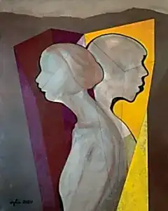 NECMETTİN ÖZLÜ tarafından 2020 yılında 100x80 cm ölçülerinde Tuval üzeri akrilik boya tekniği ile yapılmıştır.