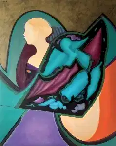 NECMETTİN ÖZLÜ tarafından 2020 yılında 150x120 cm ölçülerinde Tuval üzeri akrilik boya tekniği ile yapılmıştır.