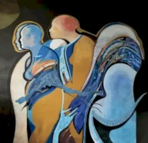 NECMETTİN ÖZLÜ tarafından 2020 yılında 206x218 cm ölçülerinde Tuval üzeri akrilik boya tekniği ile yapılmıştır.