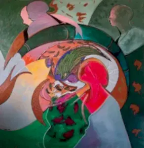 NECMETTİN ÖZLÜ tarafından 2019 yılında 205x205 cm ölçülerinde Tuval üzeri akrilik boya tekniği ile yapılmıştır.