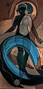 NECMETTİN ÖZLÜ tarafından 2019 yılında 140x170 cm ölçülerinde Tuval üzeri akrilik boya tekniği ile yapılmıştır.