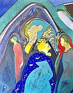 NECMETTİN ÖZLÜ tarafından 2024 yılında 100x80 cm ölçülerinde Tuval üzeri akrilik boya tekniği ile yapılmıştır.