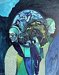 NECMETTİN ÖZLÜ tarafından 2024 yılında 100x80 cm ölçülerinde Tuval üzeri akrilik boya tekniği ile yapılmıştır.