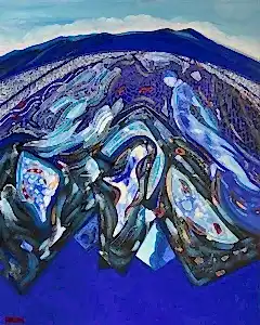 NECMETTİN ÖZLÜ tarafından 2024 yılında 100x80 cm ölçülerinde Tuval üzeri akrilik boya tekniği ile yapılmıştır.