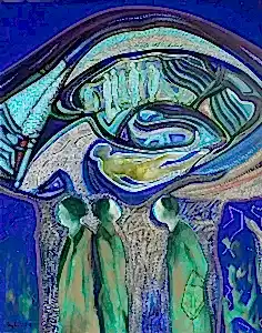 NECMETTİN ÖZLÜ tarafından 2024 yılında 100x80 cm ölçülerinde Tuval üzeri akrilik boya tekniği ile yapılmıştır.