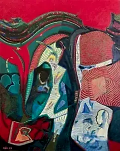 NECMETTİN ÖZLÜ tarafından 2024 yılında 100x80 cm ölçülerinde Tuval üzeri akrilik boya tekniği ile yapılmıştır.