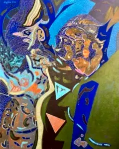 NECMETTİN ÖZLÜ tarafından 2024 yılında 100x80 cm ölçülerinde Tuval üzeri akrilik boya tekniği ile yapılmıştır.