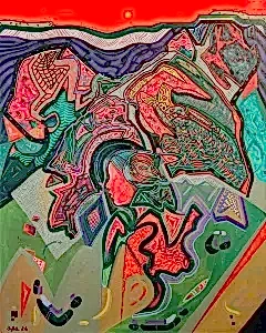 NECMETTİN ÖZLÜ tarafından 2024 yılında 100x80 cm ölçülerinde Tuval üzeri akrilik boya tekniği ile yapılmıştır.