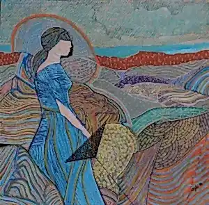 NECMETTİN ÖZLÜ tarafından 25x25 cm ölçülerinde Tuval üzeri akrilik boya tekniği ile yapılmıştır.