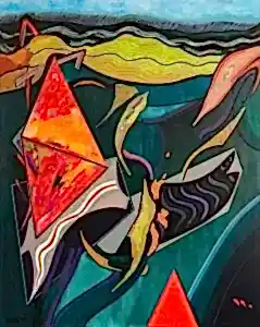 NECMETTİN ÖZLÜ tarafından 100x80 cm ölçülerinde Tuval üzeri akrilik boya tekniği ile yapılmıştır.