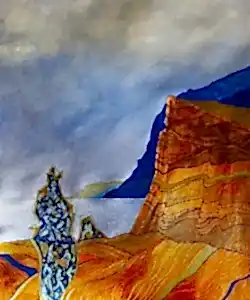 NECMETTİN ÖZLÜ tarafından 40x30 cm ölçülerinde Tuval üzeri akrilik boya tekniği ile yapılmıştır.