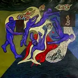 NECMETTİN ÖZLÜ tarafından 70x70 cm ölçülerinde Tuval üzeri akrilik boya tekniği ile yapılmıştır.