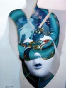 NECMETTİN ÖZLÜ tarafından 2014 yılında 60x45 cm ölçülerinde Hahnemühle kağıt üzeri karışık teknik tekniği ile yapılmıştır.