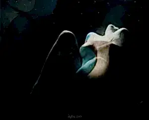 NECMETTİN ÖZLÜ tarafından 2015 yılında 48x58 cm ölçülerinde Hahnemühle kağıt üzeri karışık teknik tekniği ile yapılmıştır.