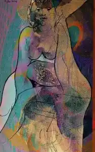 NECMETTİN ÖZLÜ tarafından 2014 yılında 79x50 cm ölçülerinde Hahnemühle kağıt üzeri karışık teknik tekniği ile yapılmıştır.