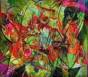 NECMETTİN ÖZLÜ tarafından 2015 yılında 50x58 cm ölçülerinde Hahnemühle kağıt üzeri karışık teknik tekniği ile yapılmıştır.