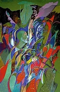 NECMETTİN ÖZLÜ tarafından 2015 yılında 70x46 cm ölçülerinde Hahnemühle kağıt üzeri karışık teknik tekniği ile yapılmıştır.