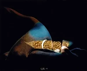 NECMETTİN ÖZLÜ tarafından 2015 yılında 51x61 cm ölçülerinde Hahnemühle kağıt üzeri karışık teknik tekniği ile yapılmıştır.