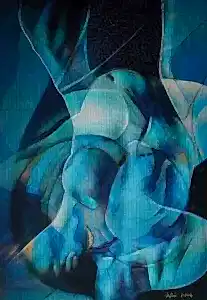 NECMETTİN ÖZLÜ tarafından 2014 yılında 72x50 cm ölçülerinde Hahnemühle kağıt üzeri karışık teknik tekniği ile yapılmıştır.