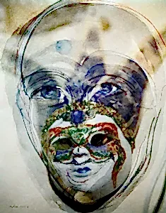 NECMETTİN ÖZLÜ tarafından 2014 yılında 74x59 cm ölçülerinde Hahnemühle kağıt üzeri karışık teknik tekniği ile yapılmıştır.