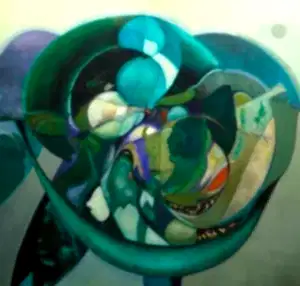 NECMETTİN ÖZLÜ tarafından 2003 yılında 190x185 cm ölçülerinde Tuval üzeri yağlı boya tekniği ile yapılmıştır.