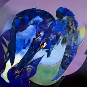 NECMETTİN ÖZLÜ tarafından 2009 yılında 200x200 cm ölçülerinde Tuval üzeri yağlı boya tekniği ile yapılmıştır.