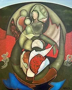 NECMETTİN ÖZLÜ tarafından 2023 yılında 100x80 cm ölçülerinde Tuval üzeri yağlı boya tekniği ile yapılmıştır.