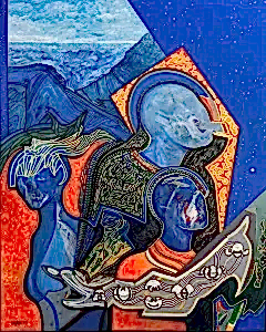 NECMETTİN ÖZLÜ tarafından 2023 yılında 100x80 cm ölçülerinde Tuval üzeri akrilik boya tekniği ile yapılmıştır.