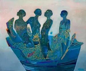 NECMETTİN ÖZLÜ tarafından 2023 yılında 50x60 cm ölçülerinde Tuval üzeri yağlı boya tekniği ile yapılmıştır.