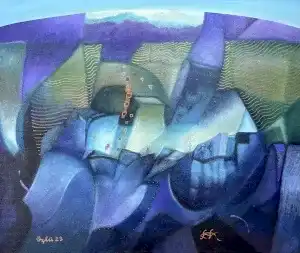 NECMETTİN ÖZLÜ tarafından 2023 yılında 50x60 cm ölçülerinde Tuval üzeri yağlı boya tekniği ile yapılmıştır.