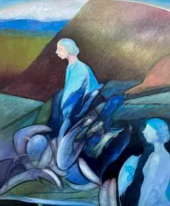 NECMETTİN ÖZLÜ tarafından 2023 yılında 60x50 cm ölçülerinde Tuval üzeri yağlı boya tekniği ile yapılmıştır.