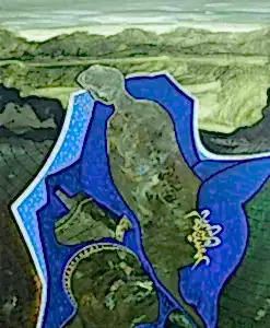 NECMETTİN ÖZLÜ tarafından 2023 yılında 60x50 cm ölçülerinde Tuval üzeri akrilik boya tekniği ile yapılmıştır.