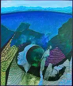 NECMETTİN ÖZLÜ tarafından 2023 yılında 60x50 cm ölçülerinde Tuval üzeri akrilik boya tekniği ile yapılmıştır.