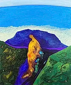 NECMETTİN ÖZLÜ tarafından 2023 yılında 60x50 cm ölçülerinde Tuval üzeri akrilik boya tekniği ile yapılmıştır.