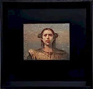 SERTAP YEĞİN tarafından 2025 yılında 15x19 cm ölçülerinde Duralit üzeri yağlı boya tekniği ile yapılmıştır.