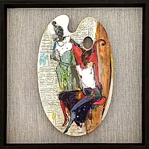 NURETTİN AKKAYA tarafından 2019 yılında 52x33 cm ölçülerinde Ahşap palet üzeri yağlı boya tekniği ile yapılmıştır.