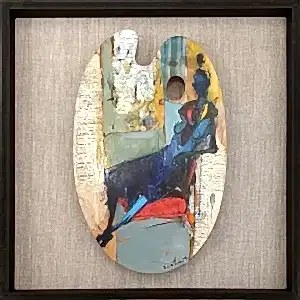 NURETTİN AKKAYA tarafından 2019 yılında 52x33 cm ölçülerinde Ahşap palet üzeri yağlı boya tekniği ile yapılmıştır.