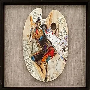 NURETTİN AKKAYA tarafından 2019 yılında 52x33 cm ölçülerinde Ahşap palet üzeri yağlı boya tekniği ile yapılmıştır.