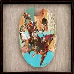 NURETTİN AKKAYA tarafından 2018 yılında 52x33 cm ölçülerinde Ahşap palet üzeri yağlı boya tekniği ile yapılmıştır.