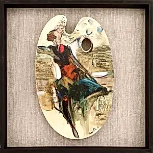 NURETTİN AKKAYA tarafından 2019 yılında 52x33 cm ölçülerinde Ahşap palet üzeri yağlı boya tekniği ile yapılmıştır.