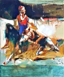 NURETTİN AKKAYA tarafından 2018 yılında 60x50 cm ölçülerinde Tuval üzeri yağlı boya tekniği ile yapılmıştır.